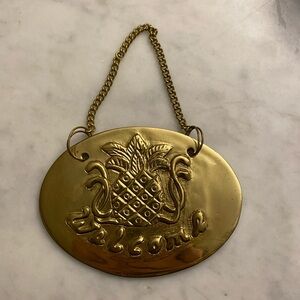 Brass Pineapple Welcome sign